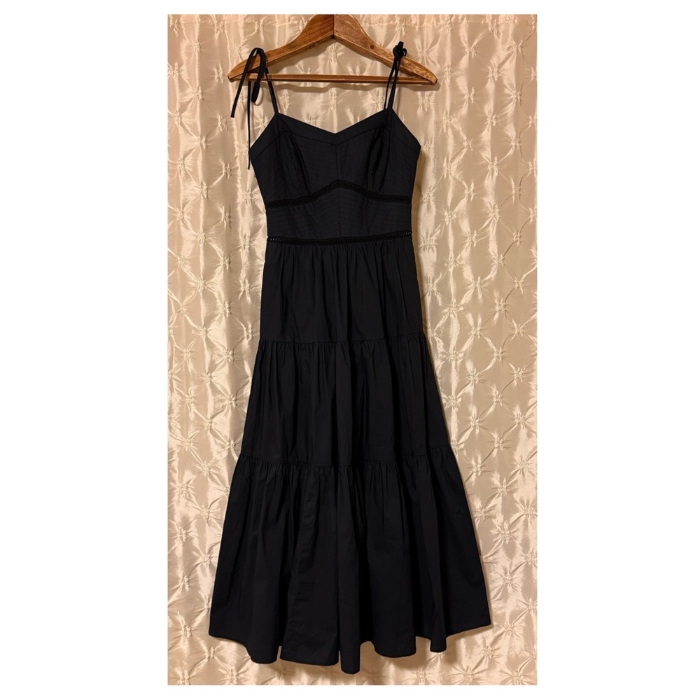 Christy Lynn Mira Tiered Midi Dress Navy Blue Sleeveless - Picture 2 of 11